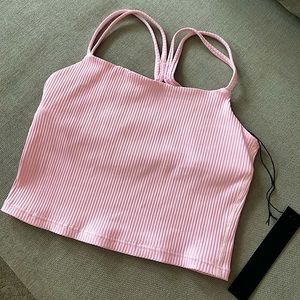 Carbon 38 Ribbed Cami Bra (rose)
